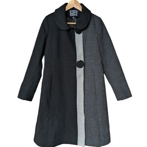 Rothschild Black and Gray Colorblock Dress Coat Size 16